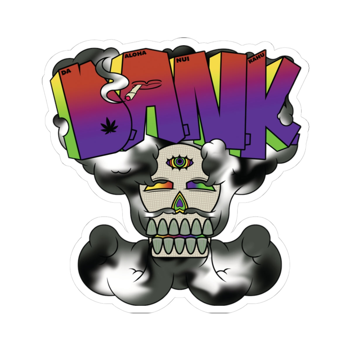 ARK* - D.A.N.K. Smokin' Skully (Da Aloha Nui Kahu) Sticker